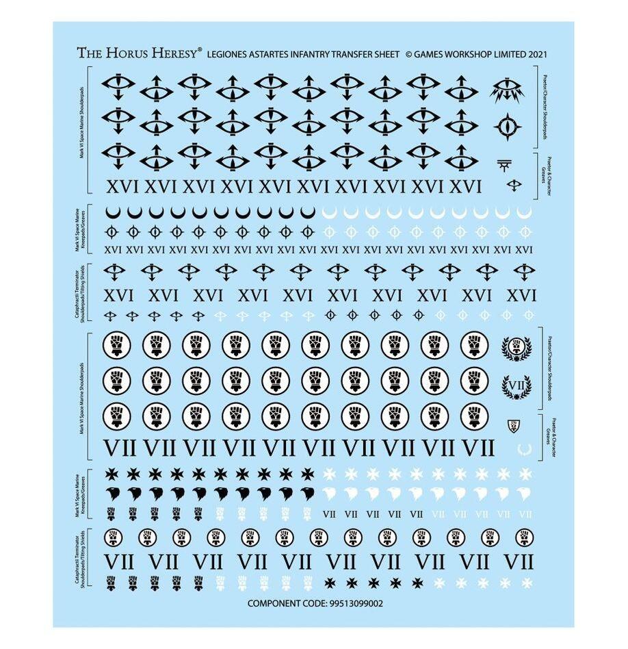 Horus Heresy Transfer Sheet