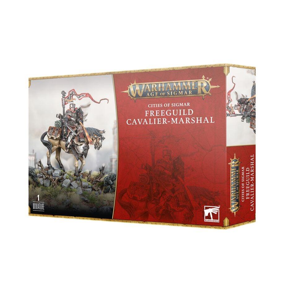 Freeguild Cavalier-Marshal front view with sword drawn