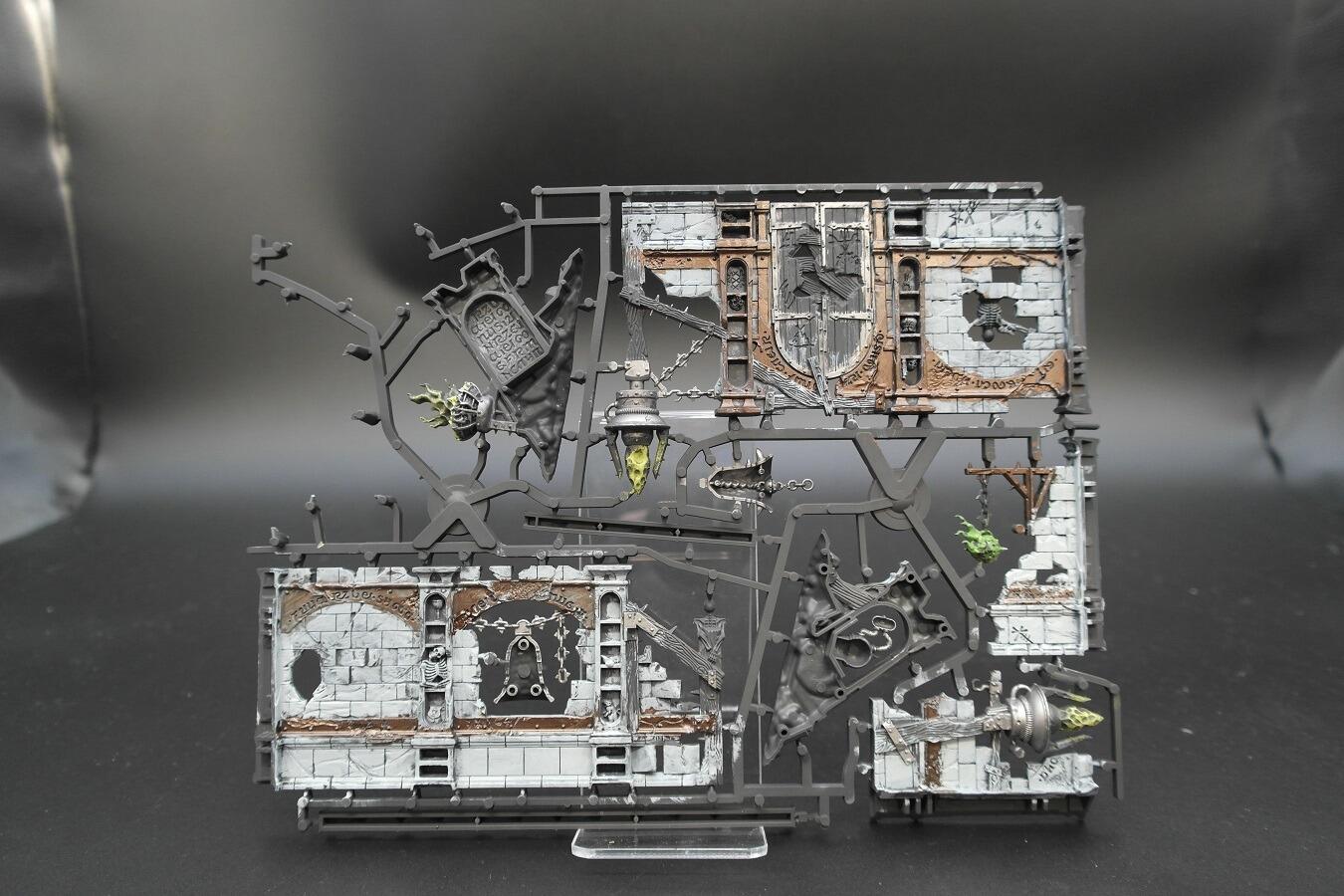 Pre-loved Age of Sigmar terrain piece painted on sprue
