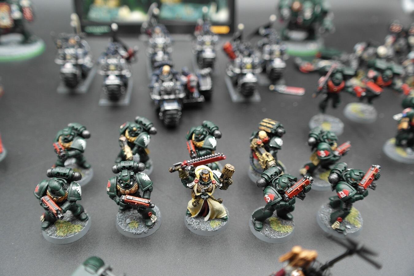 Pre-loved Dark Angels army set Warhammer 40k fully built tactical squads close-up