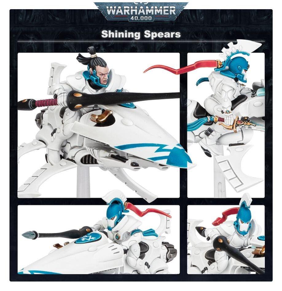 Shining Spears Aspect Warriors on flying bases