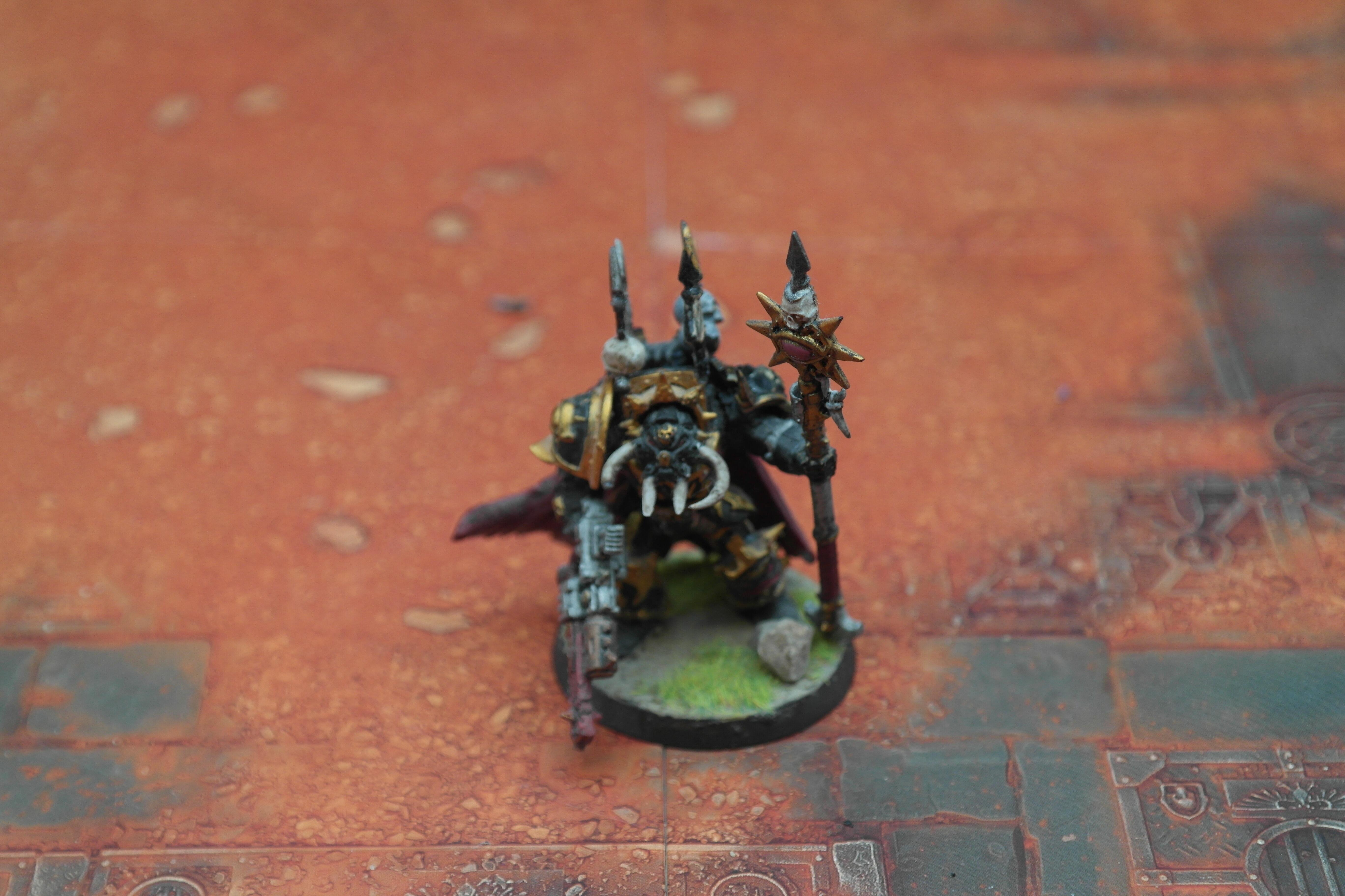 Pre-loved Kitbashed Chaos Terminator Sorcerer Lord front view