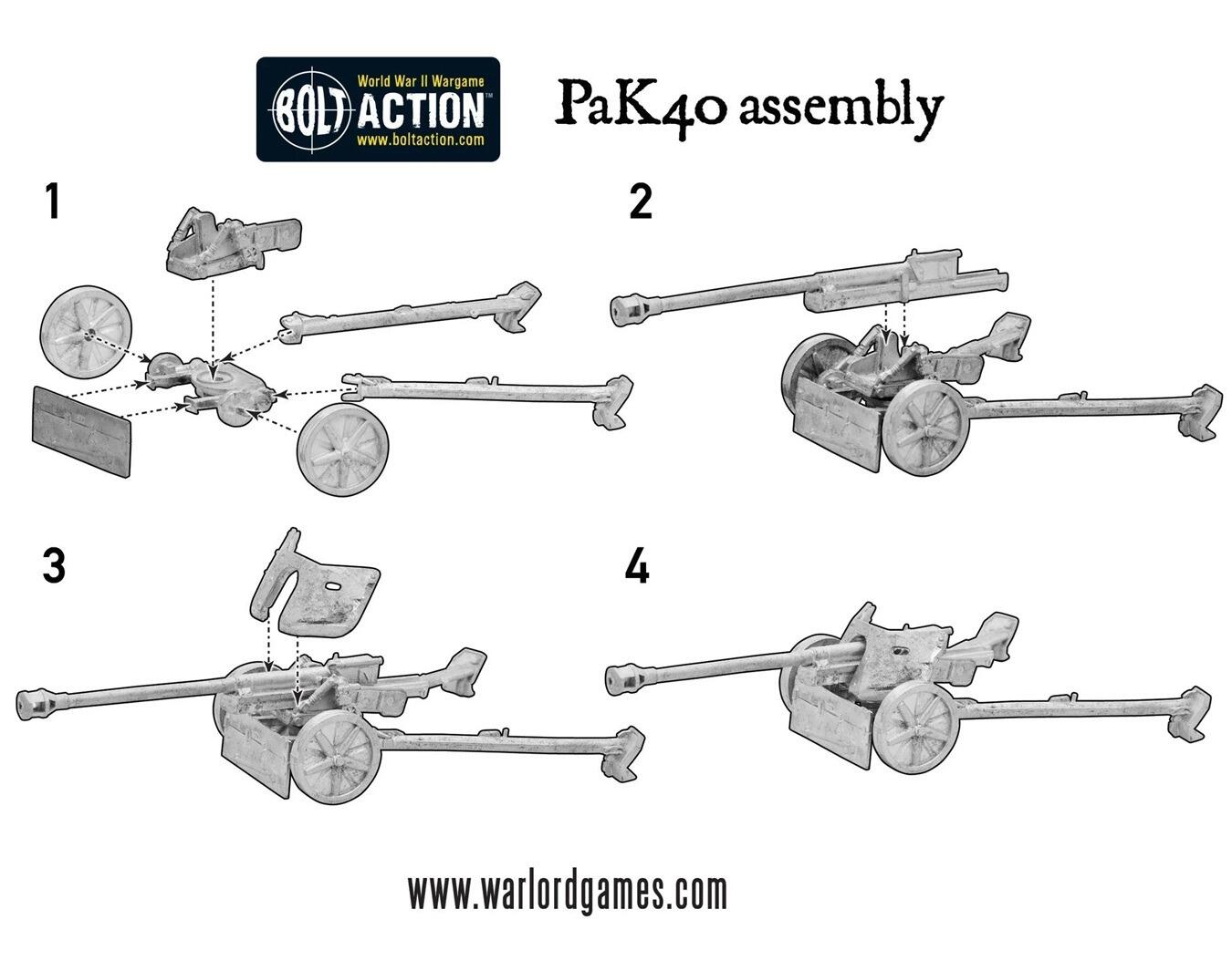 German Fallschirmjäger Pak 40 28mm Scale Miniature Artillery Model for WWII Tabletop Gaming and Dioramas Available at Warmodels.co.uk