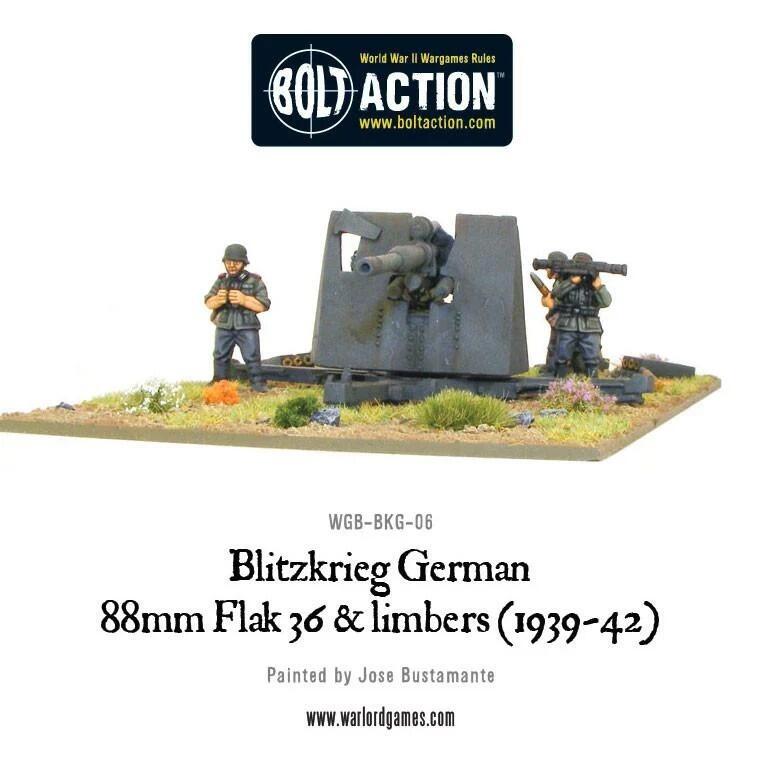 Bolt Action German Flak 36 gun model unpainted