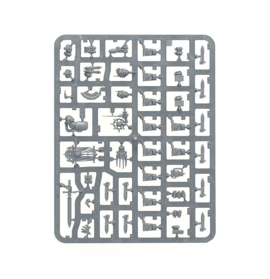 Kit sprues showing 20 models and optional parts