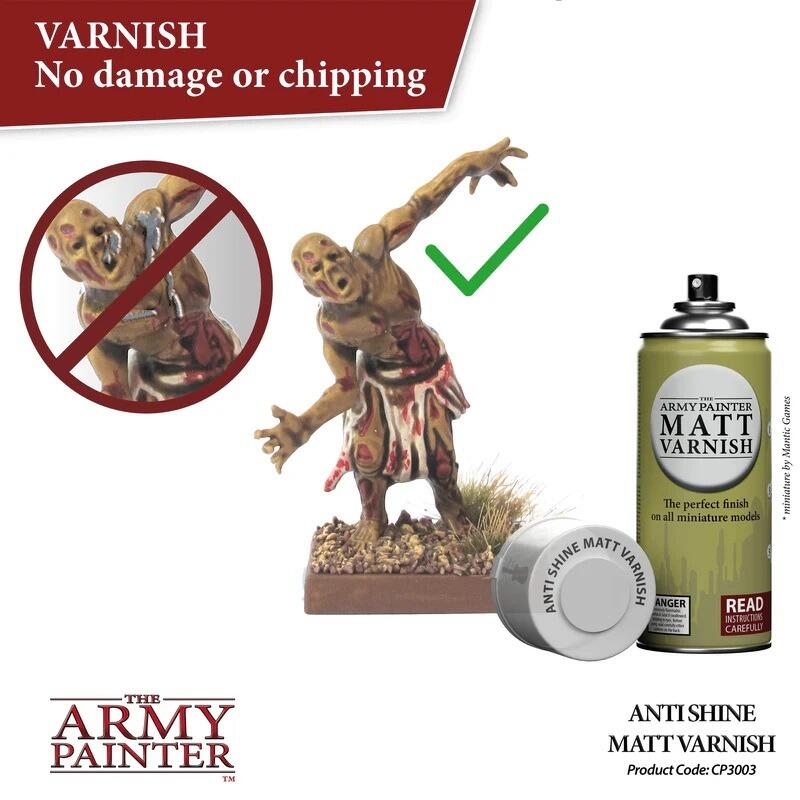 Applying varnish to painted model