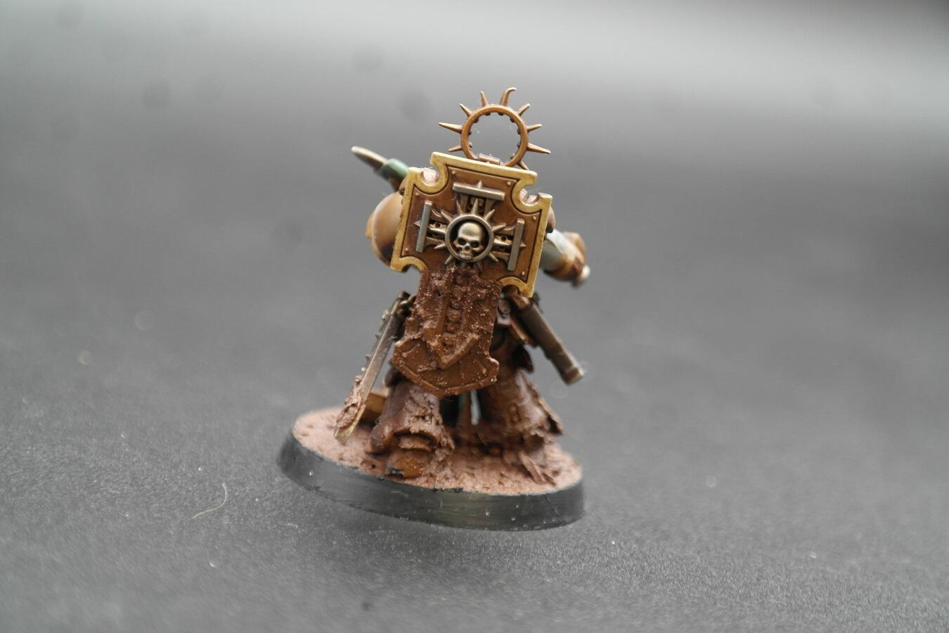 Pre-loved Space Marine Lieutenant storm shield Warhammer 40k fully built kitbashed rear view