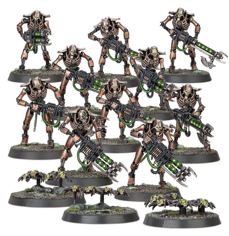 Pre-loved Necron Warriors new on sprue front view