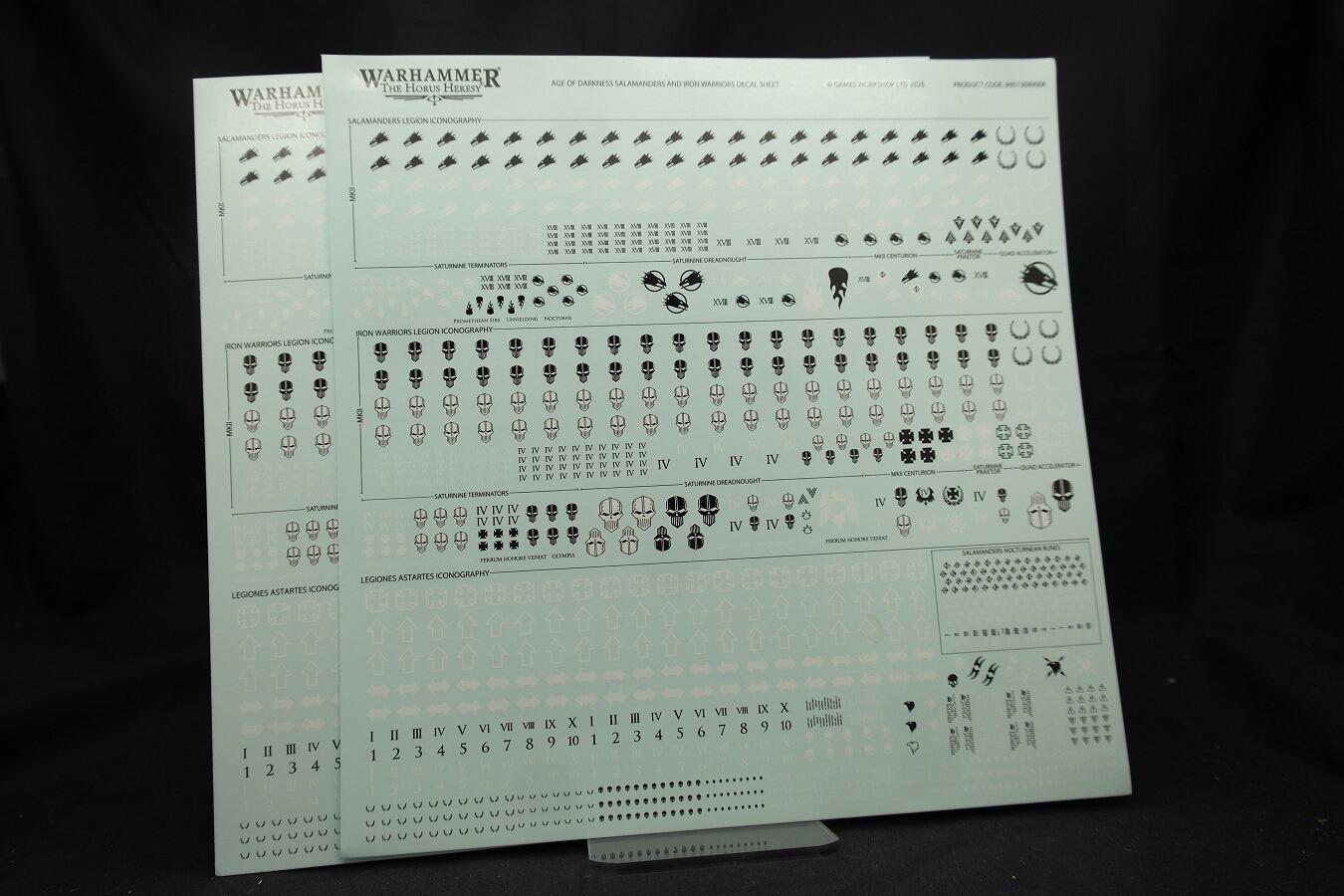 Salamanders and Iron Warriors transfer sheets – overview