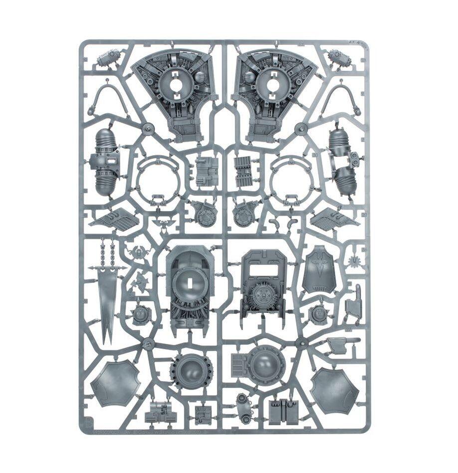 Sprue layout with main body and weapons - Torso and Hip Assemblies