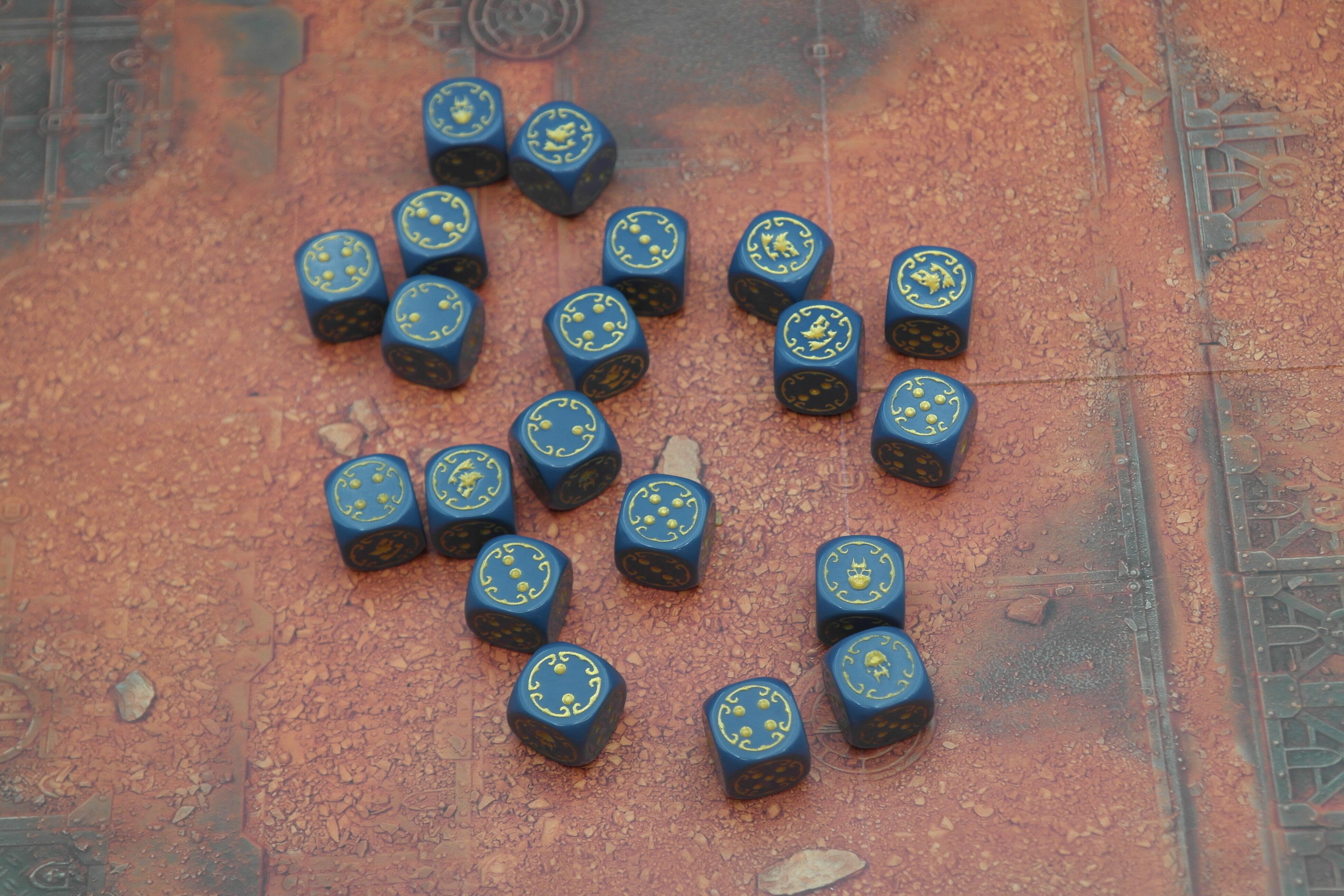 Pre-loved Space Wolves Dice 2020 x20 front view