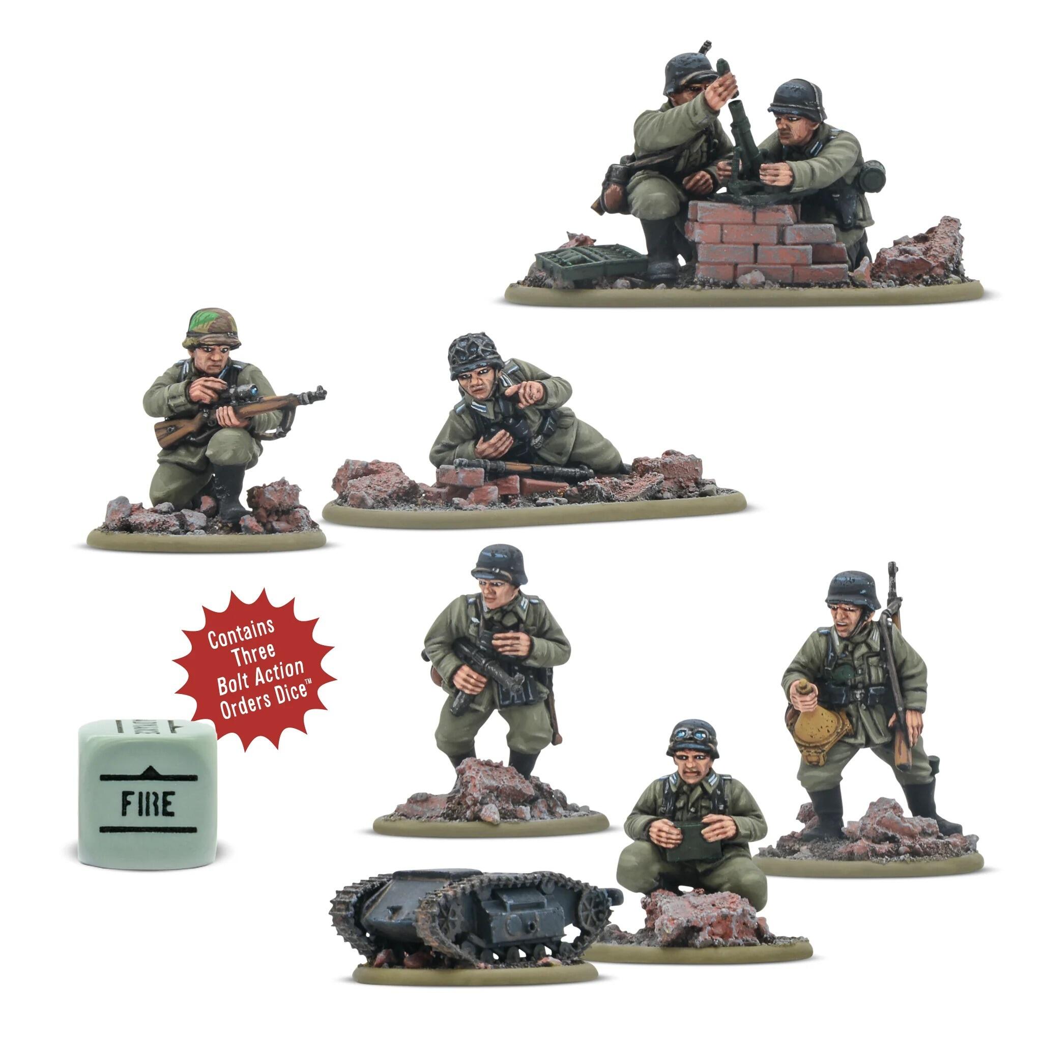 Bolt Action German sniper, mortar and Goliath teams