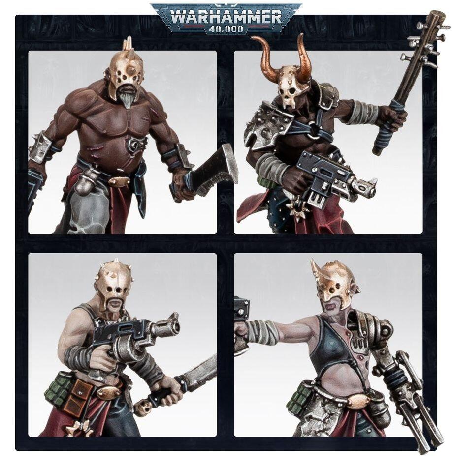 Group of 10 Chaos Cultists posed for gameplay