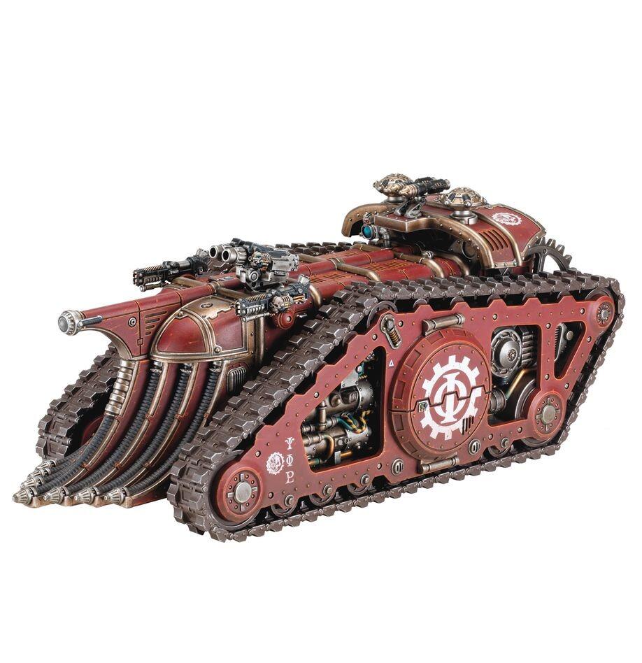Painted Triaros in red Mechanicum colours