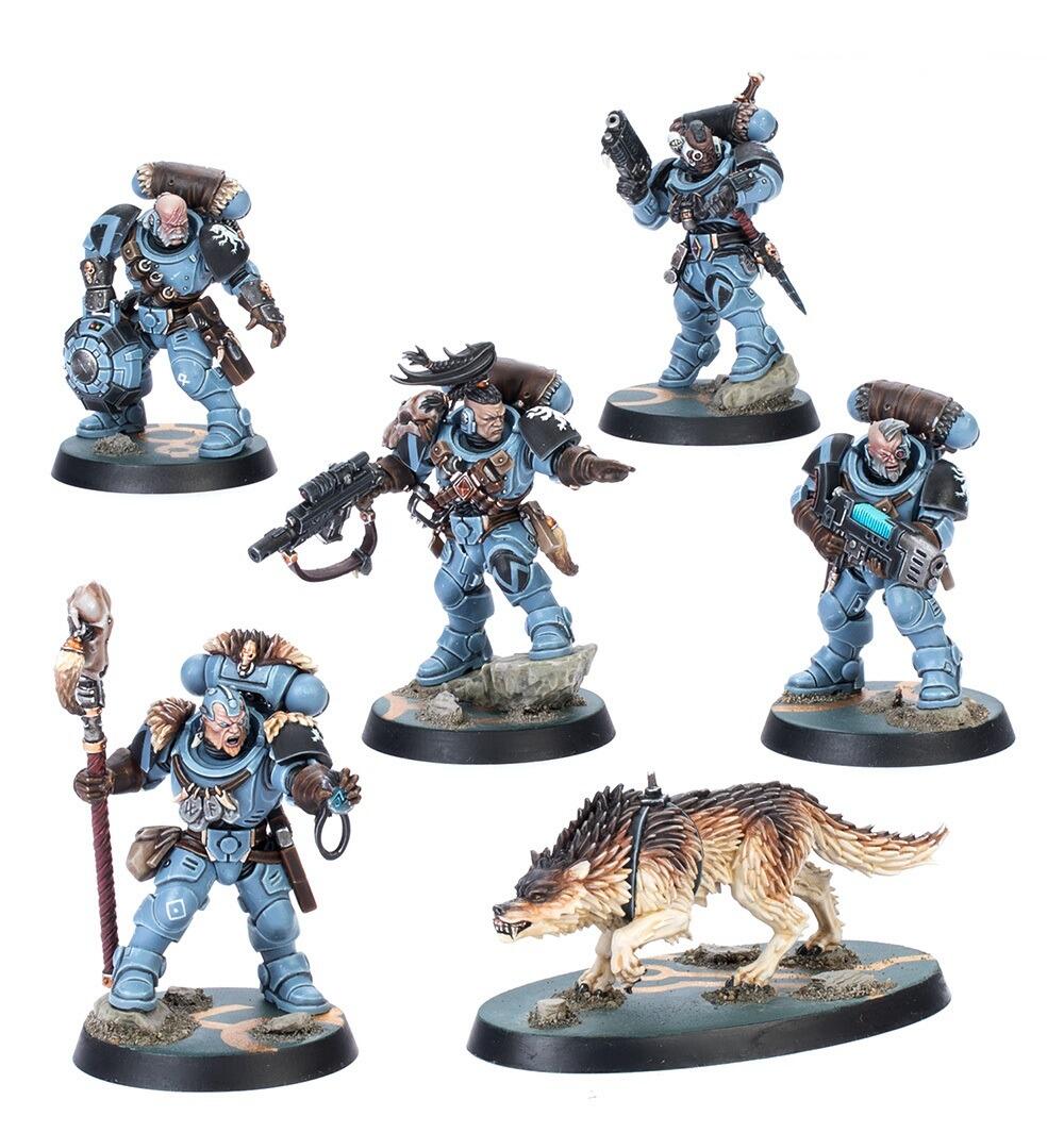 Painted Wolf Scouts miniatures posed for battle