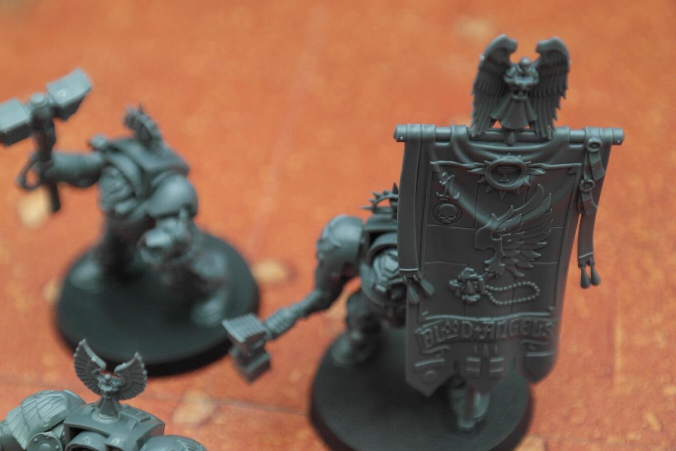 Pre-loved Blood Angels Assault Terminators Warhammer 40k mostly assembledside angle
