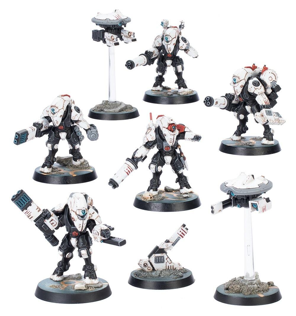 Painted XV26 Stealth Battlesuits squad