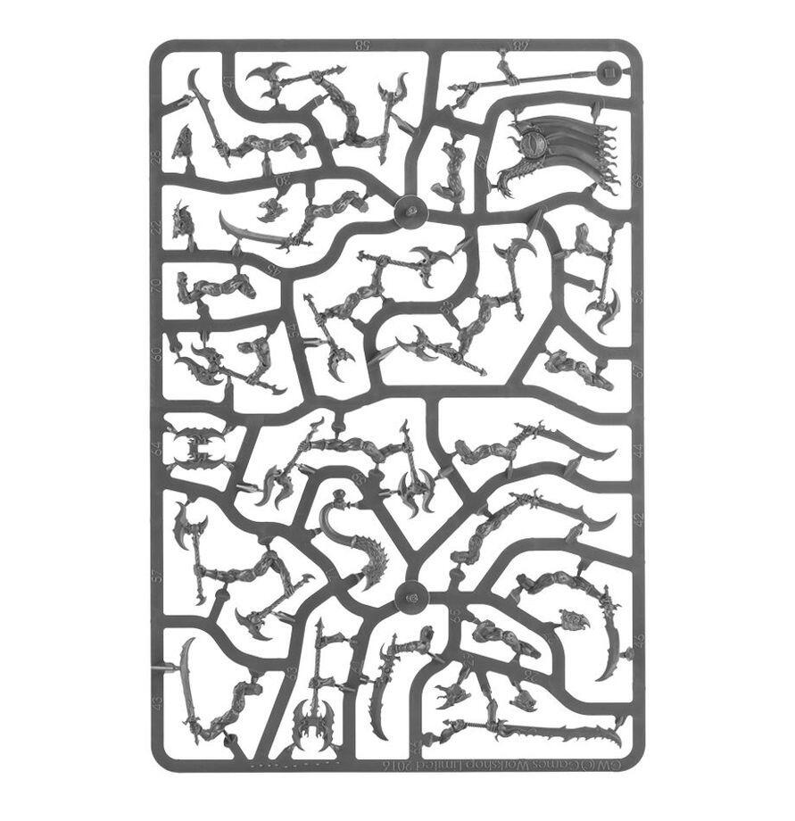 Tzaangors miniature on sprue - Weapons and banner