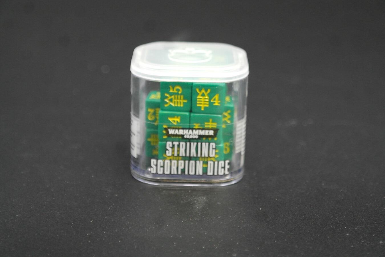 Pre-loved Striking Scorpion dice set Warhammer 40k accessory