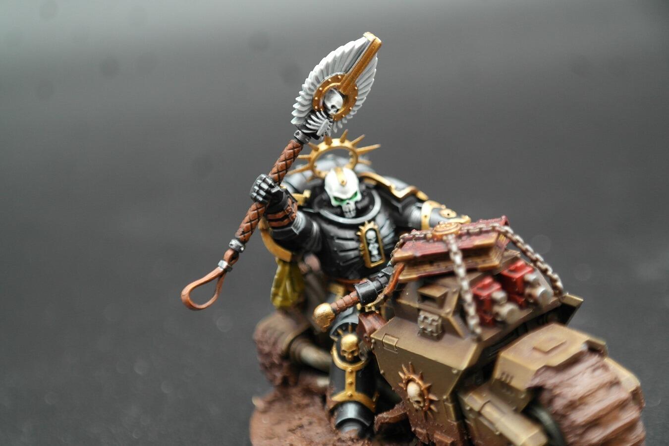 Pre-loved Chaplain on Bike Space Marines Warhammer 40k front view