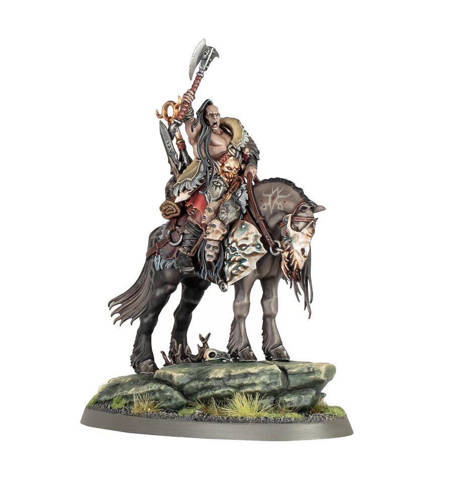 Painted model with tribal markings and furs