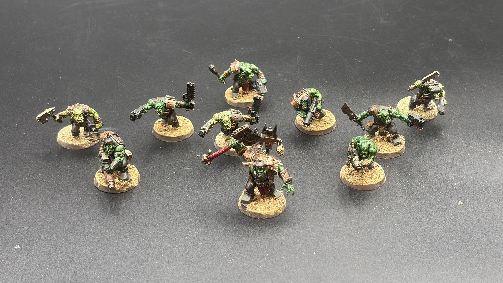 Pre-loved Ork Boyz Orks Warhammer 40k fully built front view