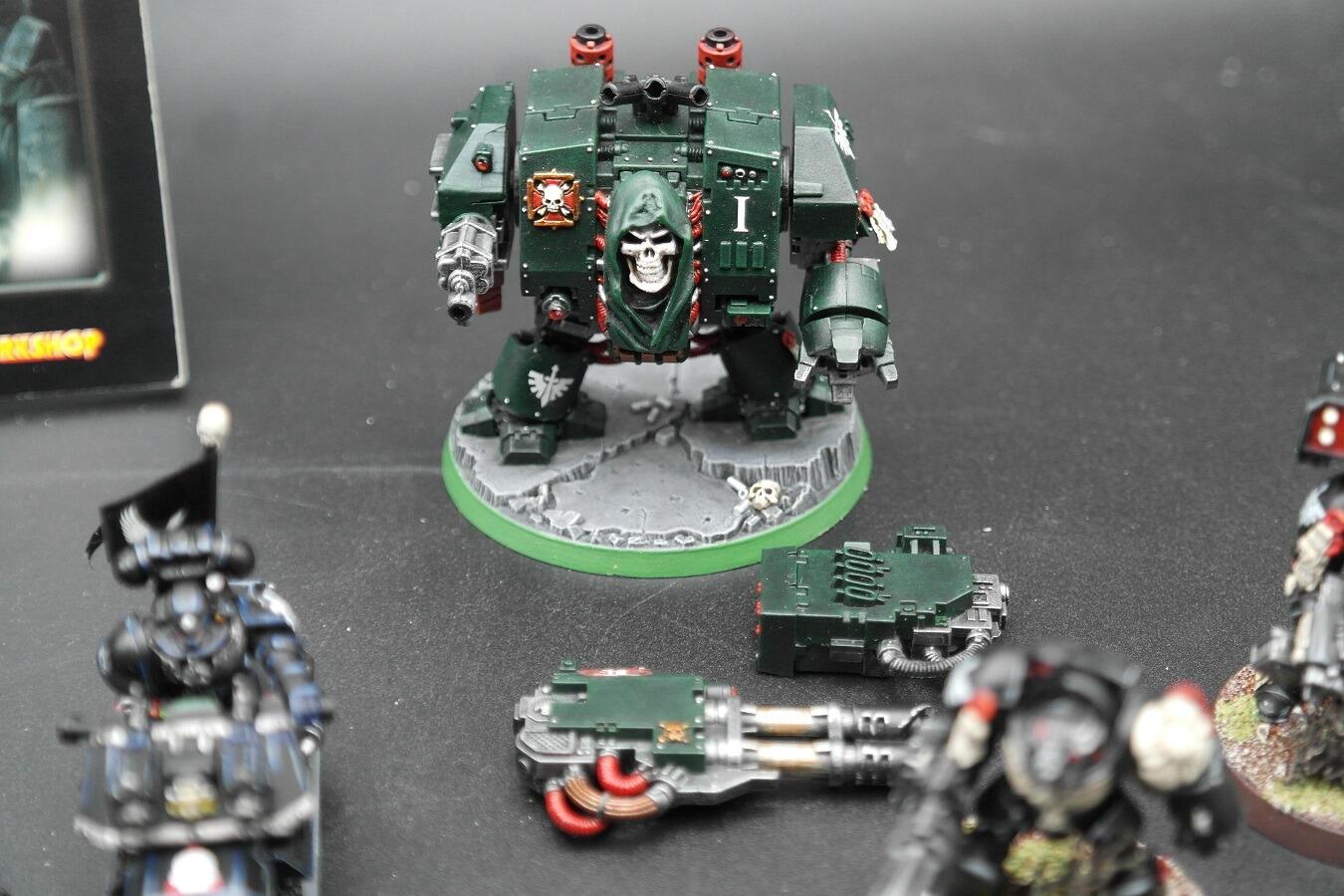 Pre-loved Dark Angels army lot Warhammer 40k fully built dreadnoughts pose