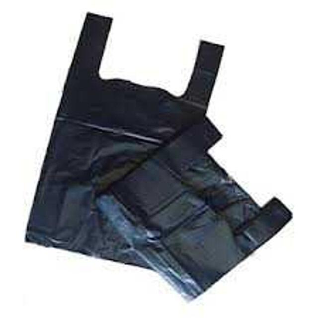 Black HDPE Vest Carrier Bottle Bags (190 x 330 x 420mm)