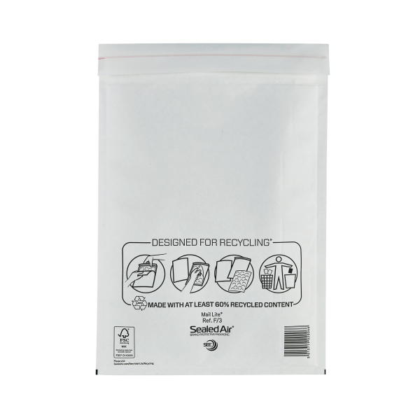 F/3 White Mail Lite Bubble Lined Envelopes