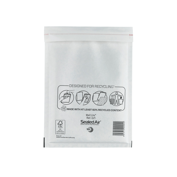 D/1 White Mail Lite Bubble Lined Envelopes