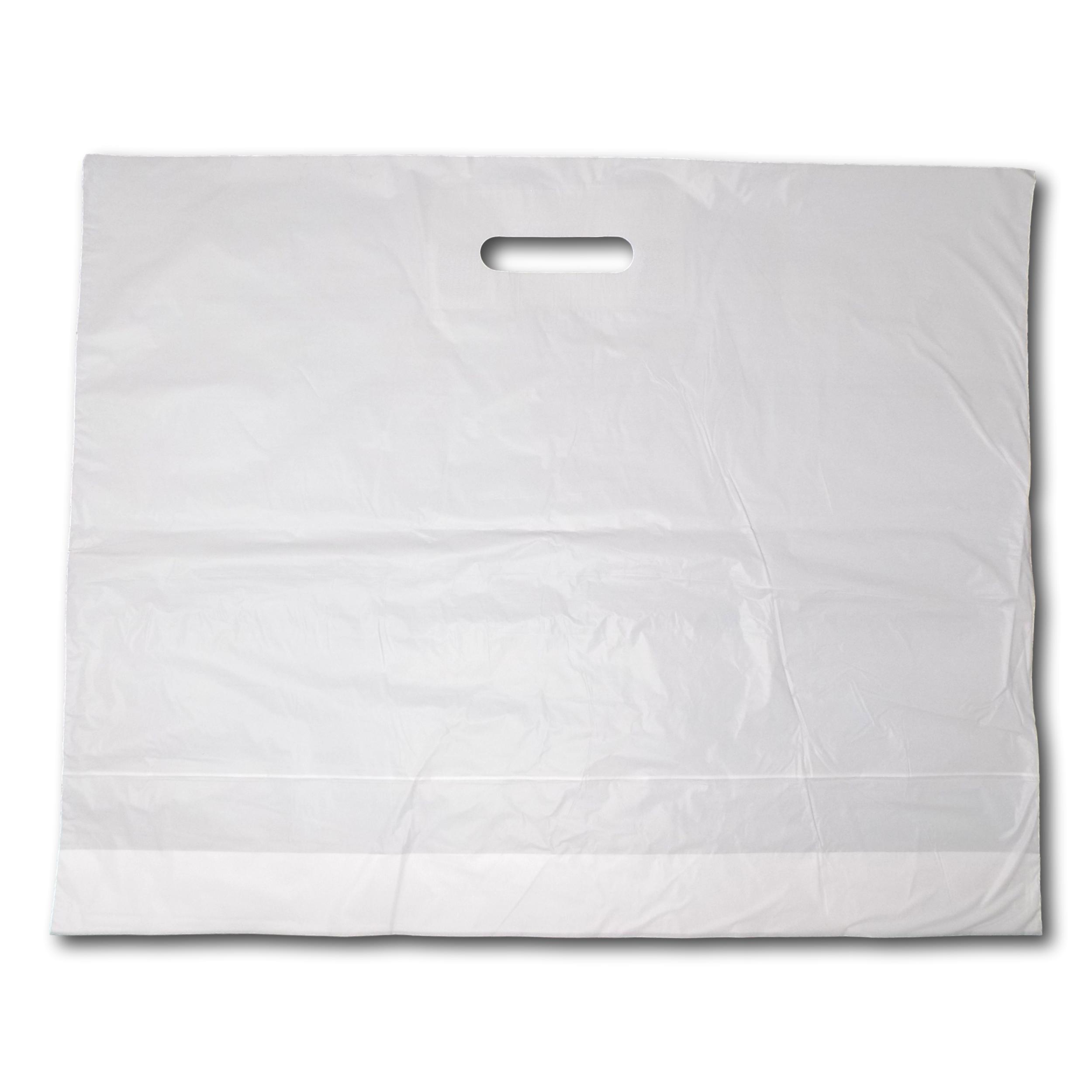 COBRA White Patch Handle Carrier Bags – 22 x 18" + 3"