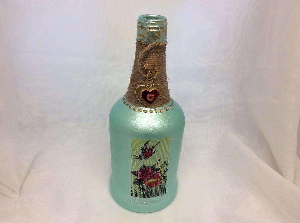 Decorated Wine Bottle Flowers And Heart Special Gifts4u