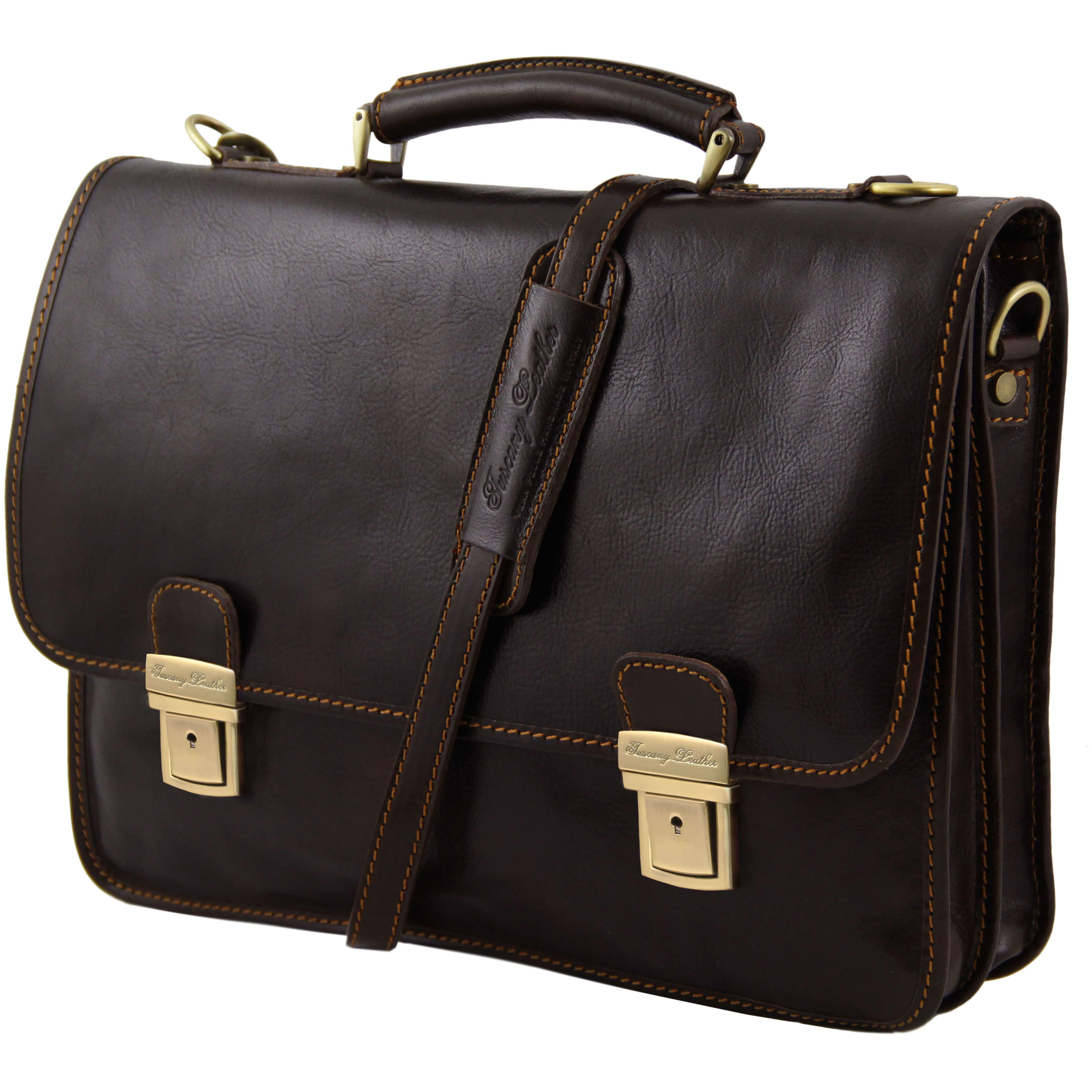 TL10028 Leather Firenze 2Compartment Satchel-Messenger-Briefcase