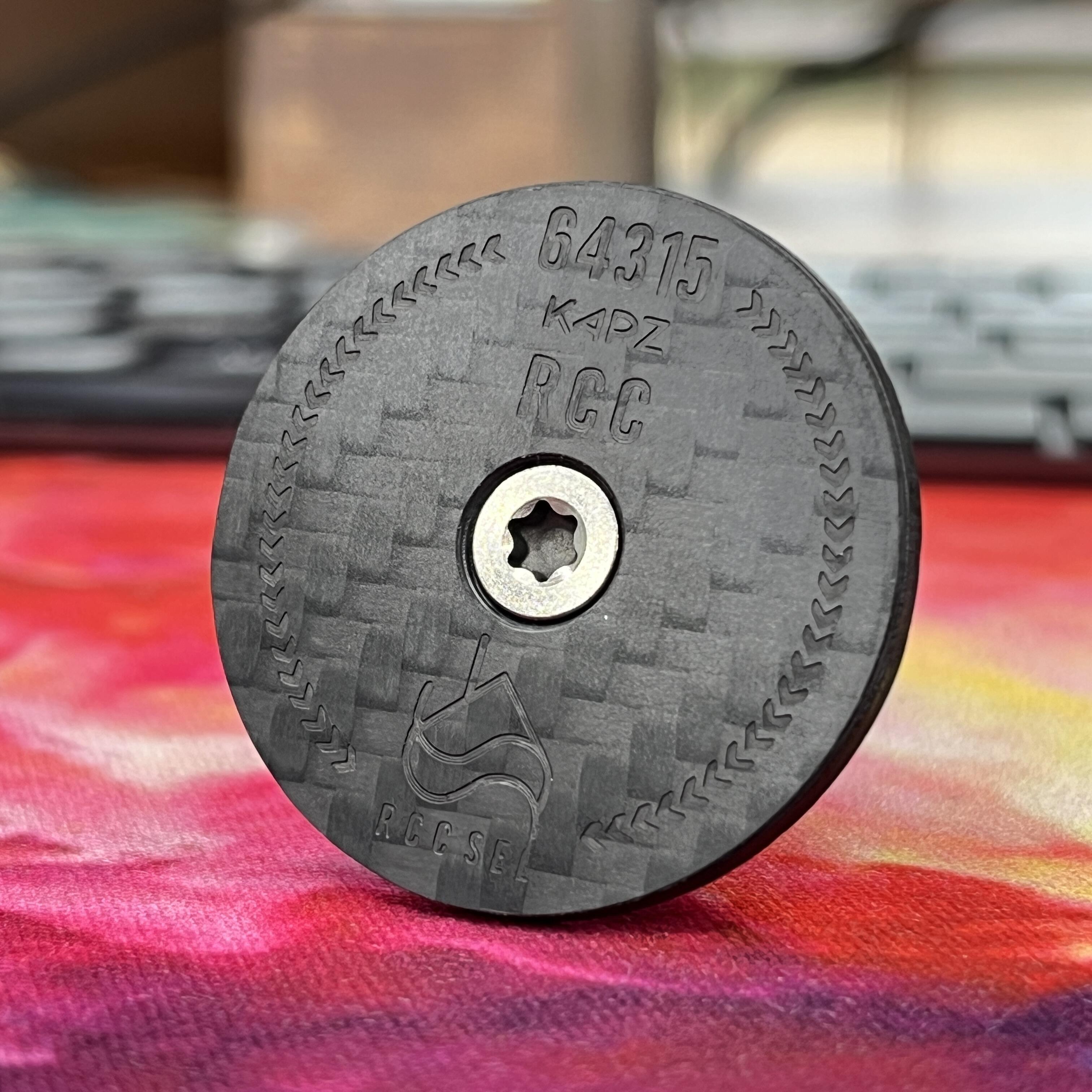 RCC - Rapha Cycling Club - Carbon Fibre Engraved Headset Cap - view 2 by KAPZ