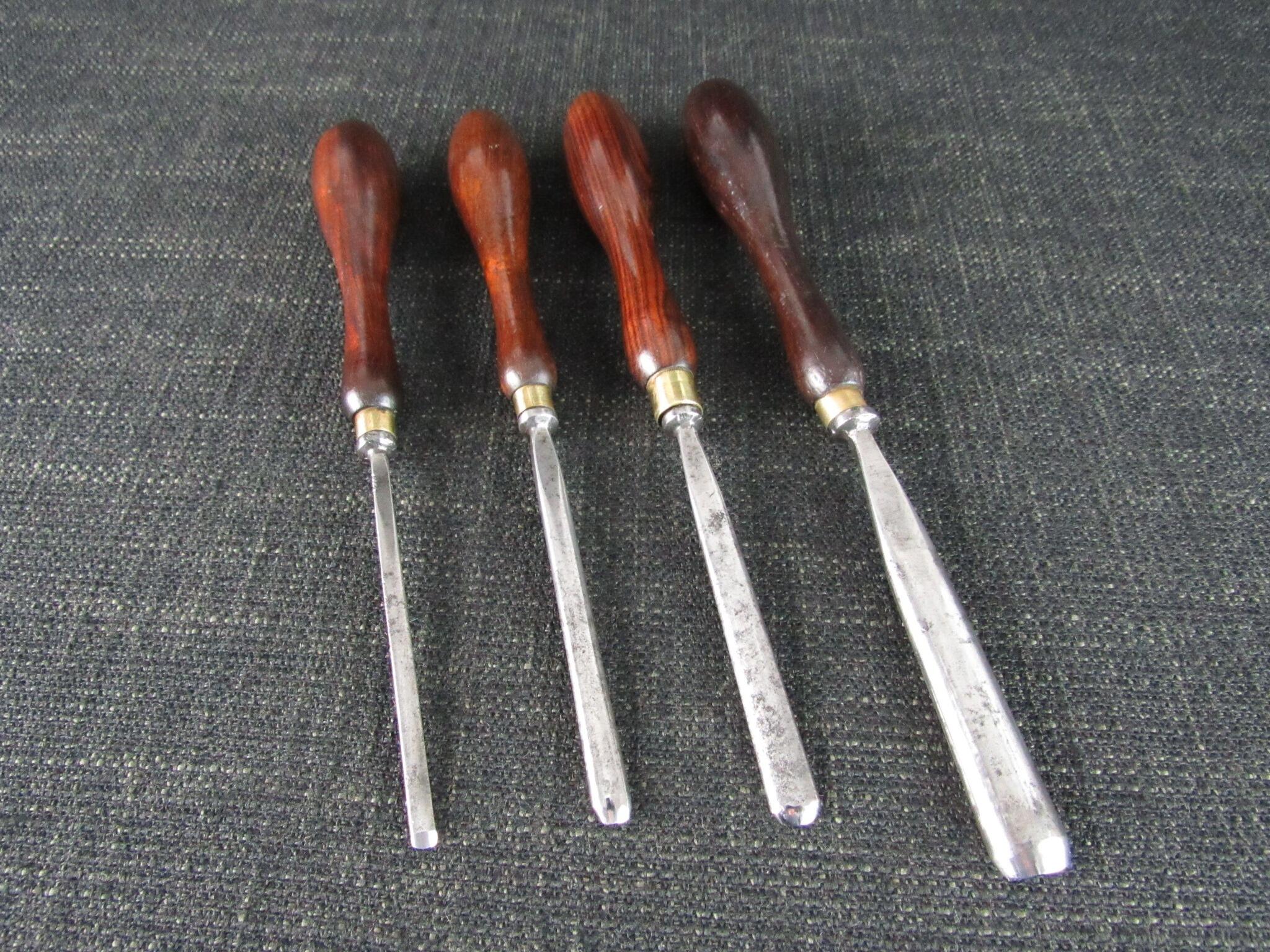 4 Carving Tools with Rosewood Handles by FENN