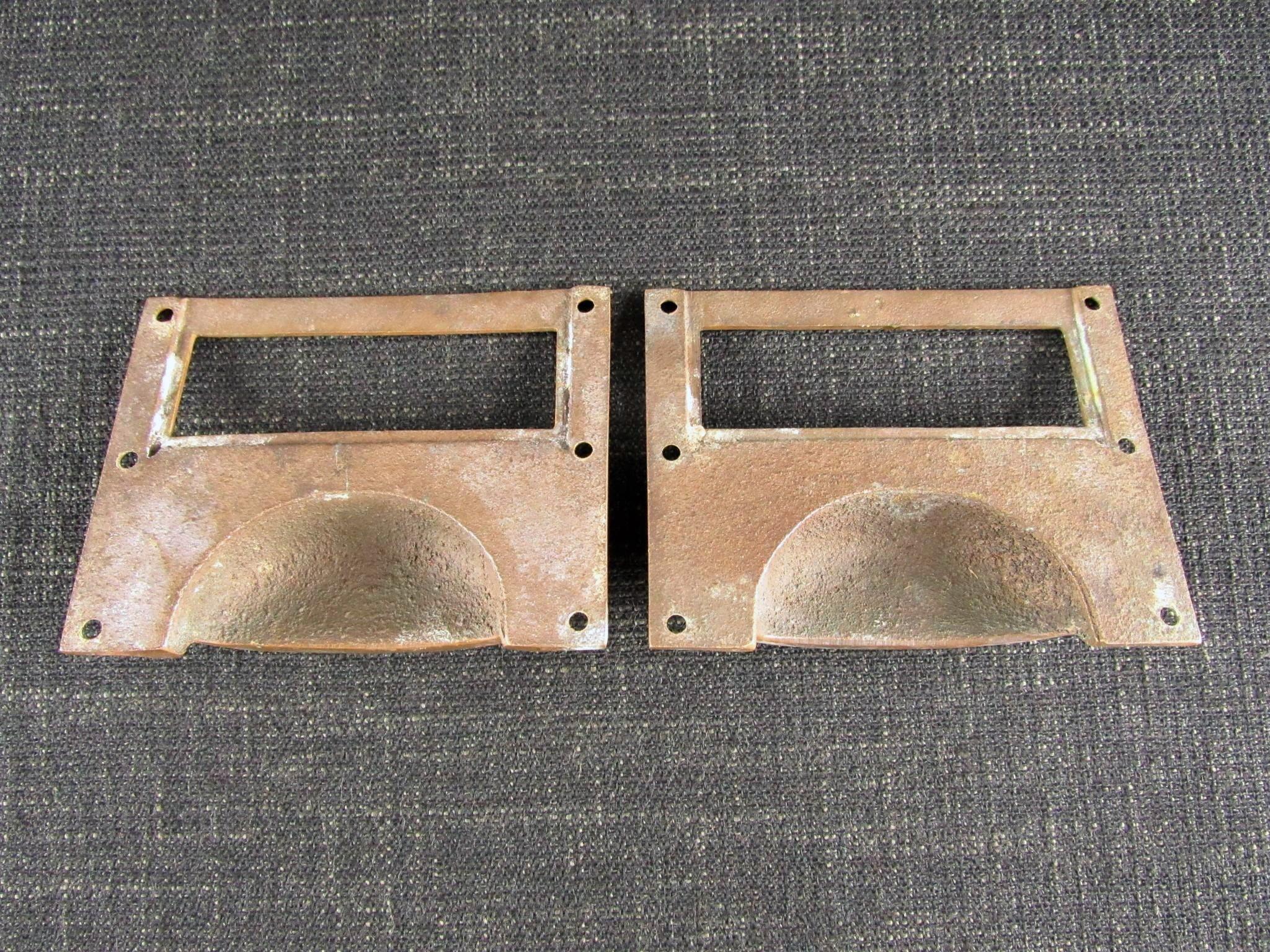 Pairs of Vintage Combination Card Frames & Pulls - each pair