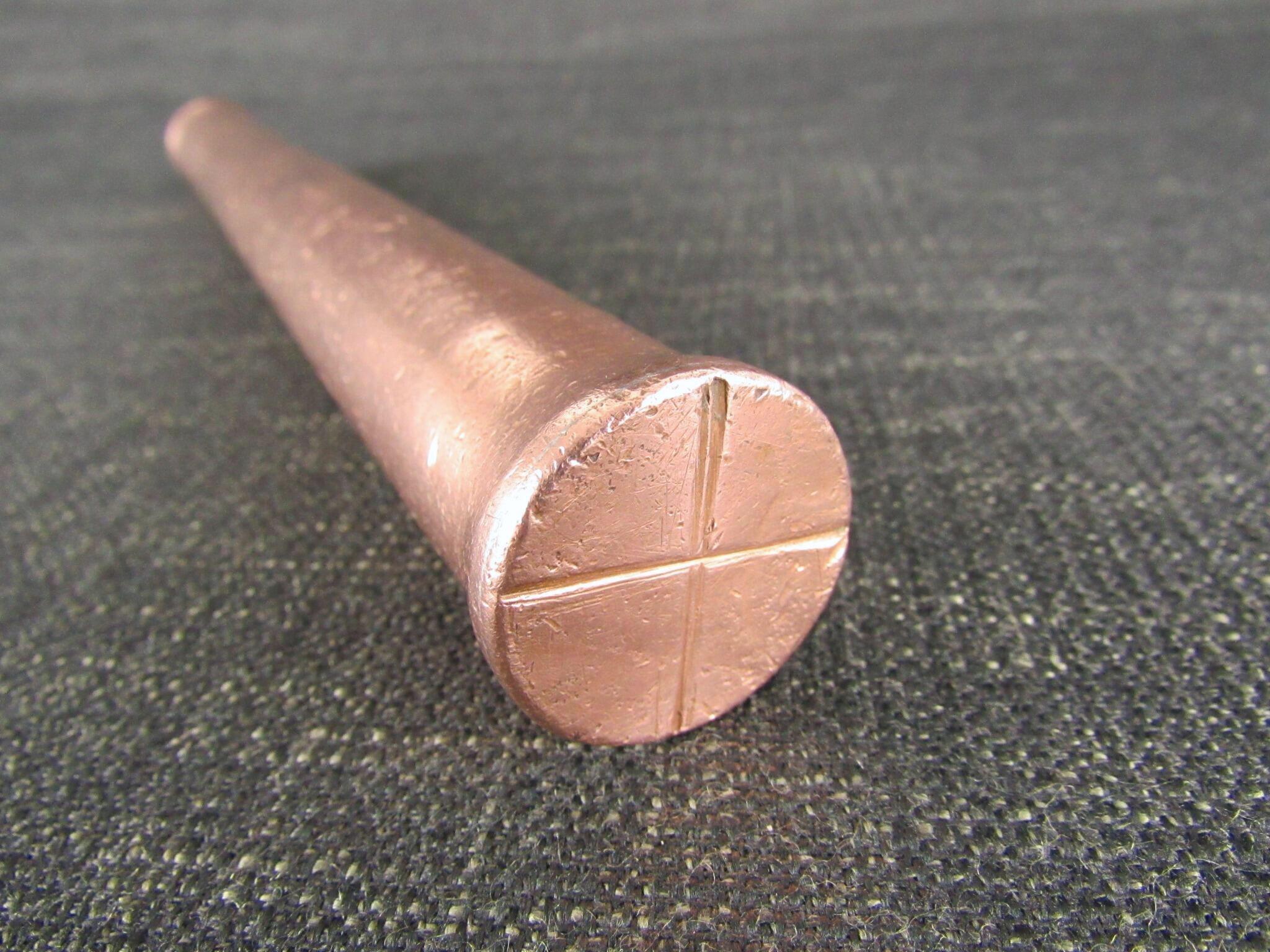 Heavy Copper Tube Container with Brass Top
