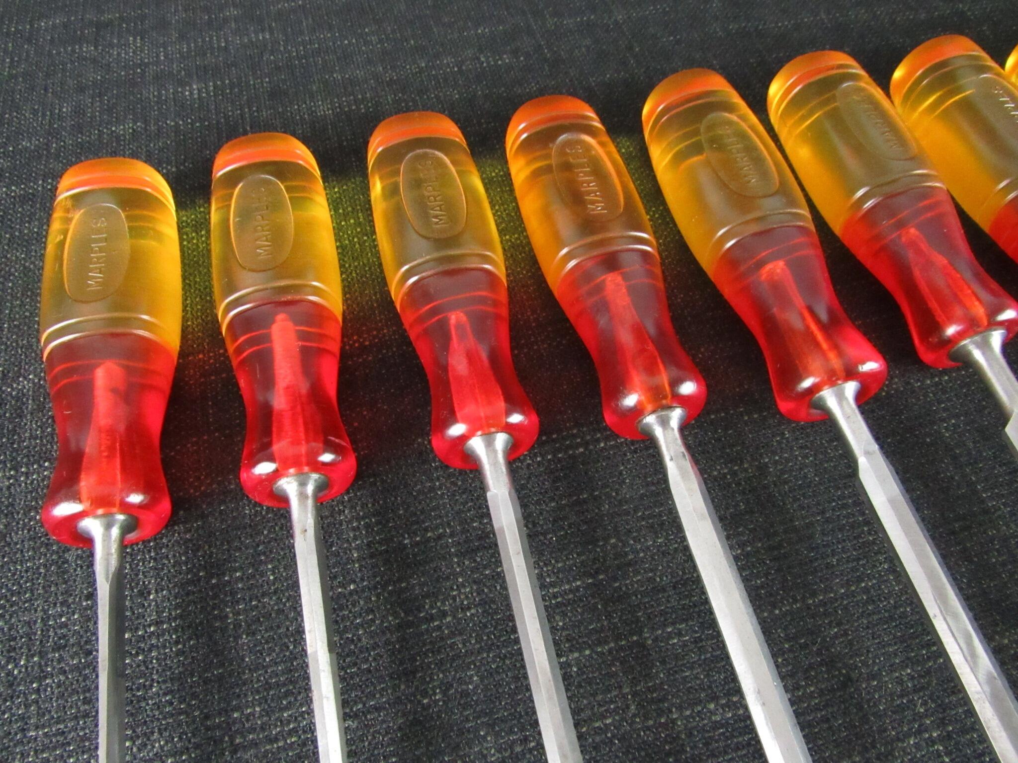 Graduated Set of 10 MARPLES Splitproof Bevel Edge Chisels