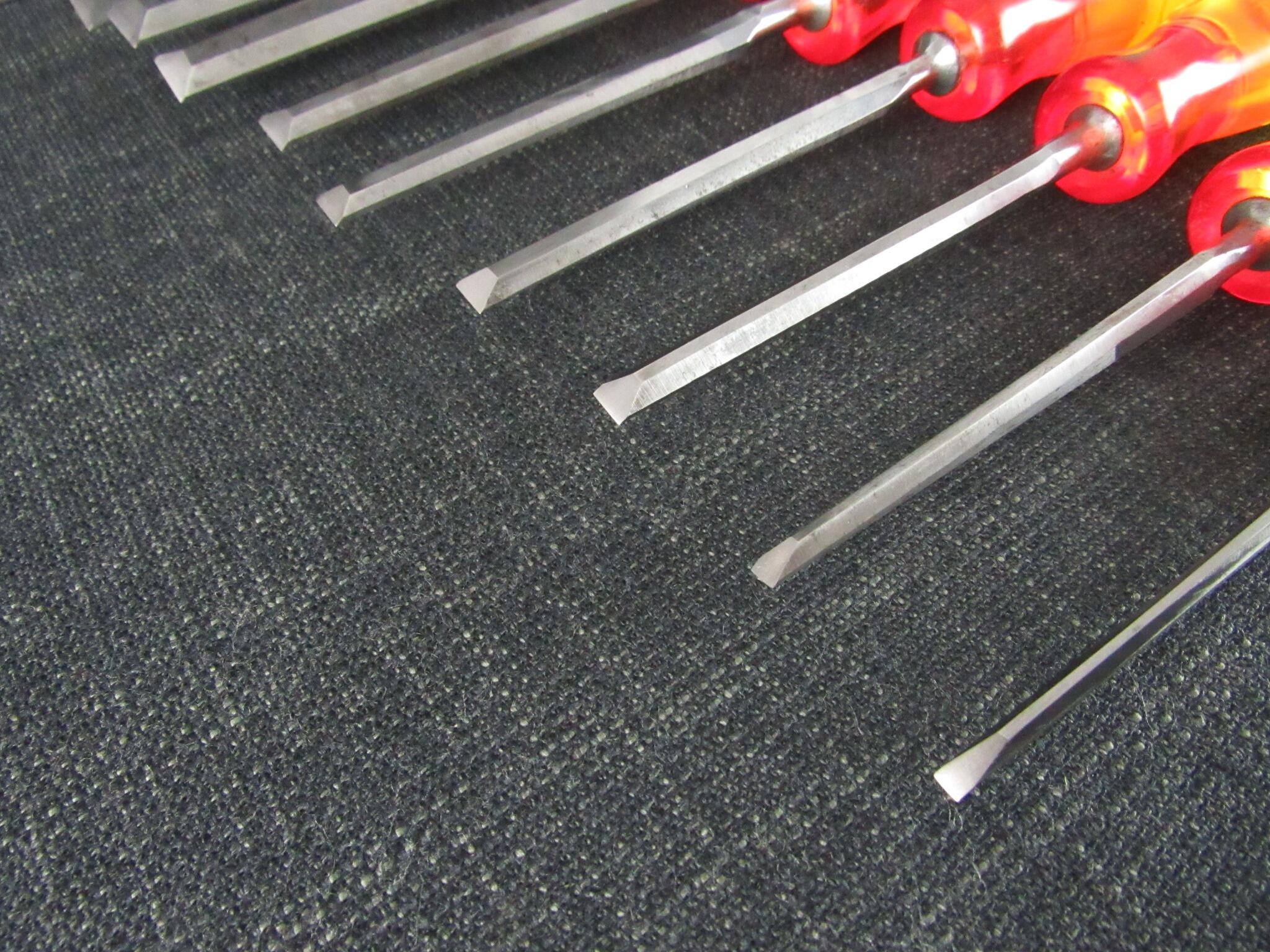 Graduated Set of 10 MARPLES Splitproof Bevel Edge Chisels