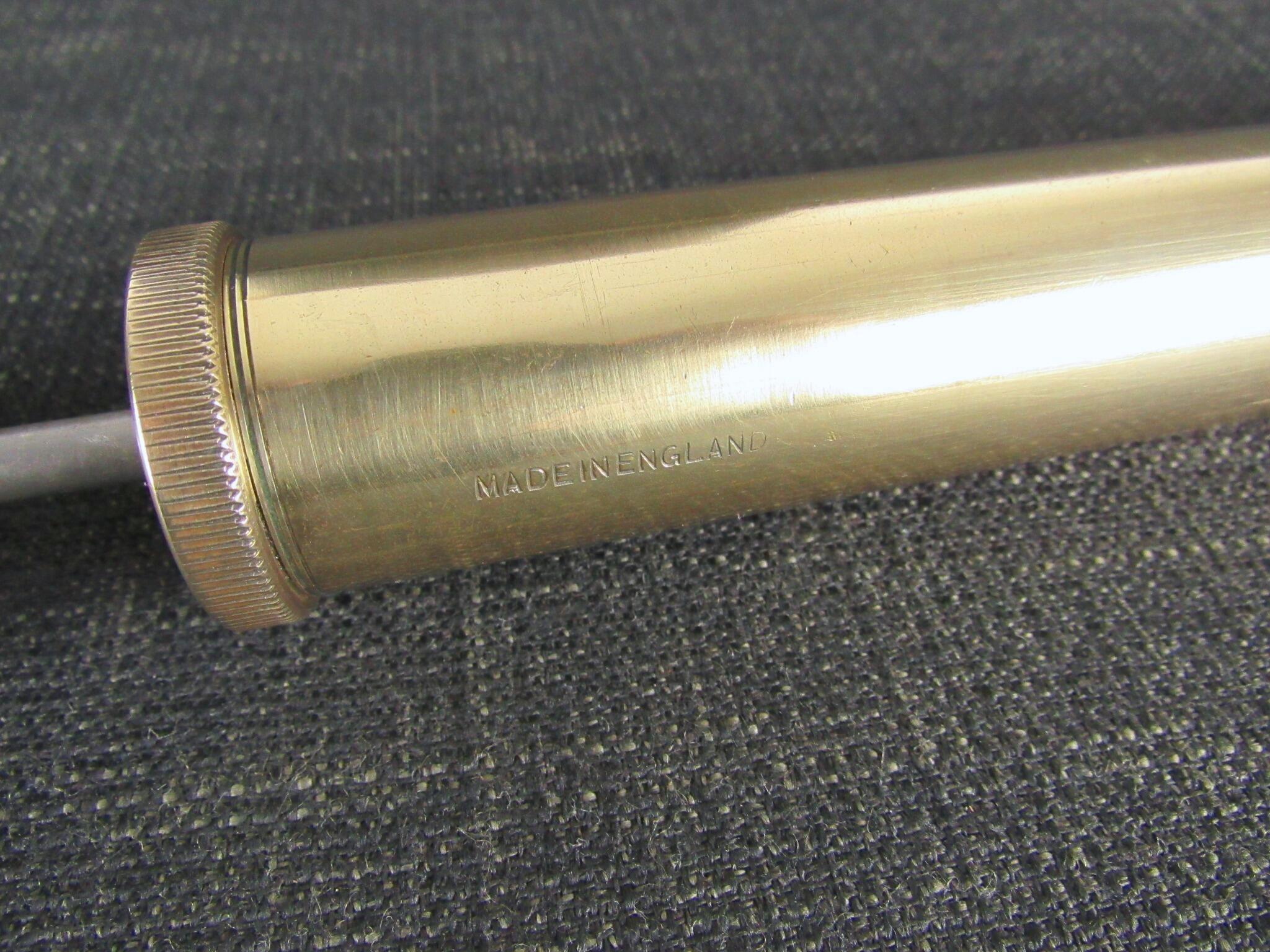 Vintage Brass Football Pump with Wooden Handle
