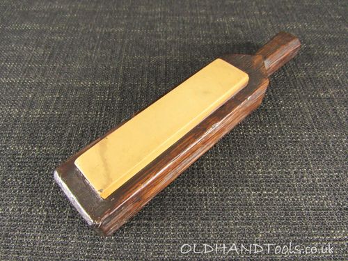 Small Natural Belgian Coticule Razor Hone Sharpening Stone in Wooden Paddle