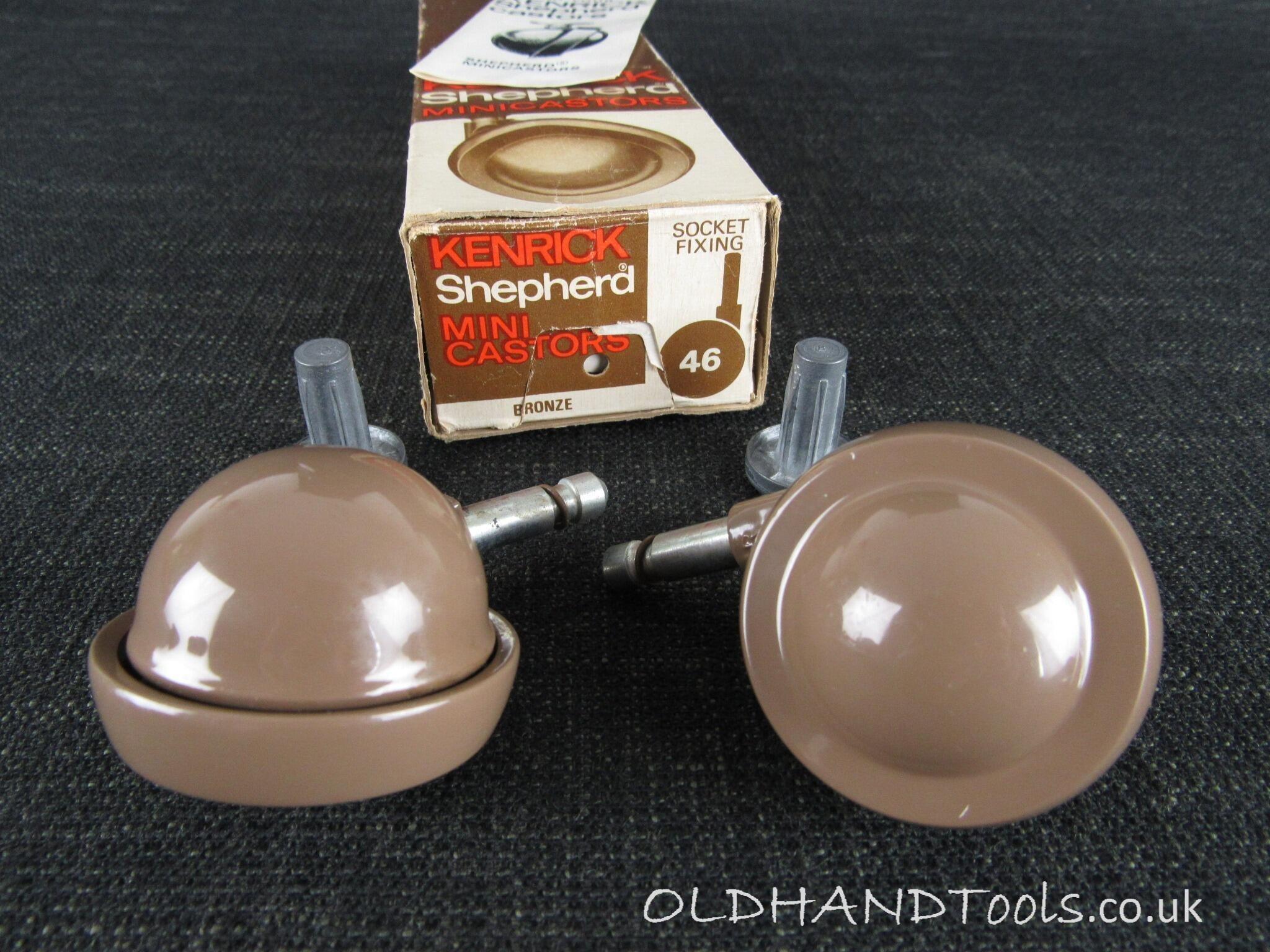2 Vintage KENRICK SHEPHERD No 46 Peg & Socket Castors - 2 inch