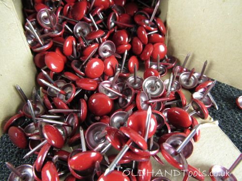F BRAND Vintage Upholstery Nails - HG27 Enamelled Red