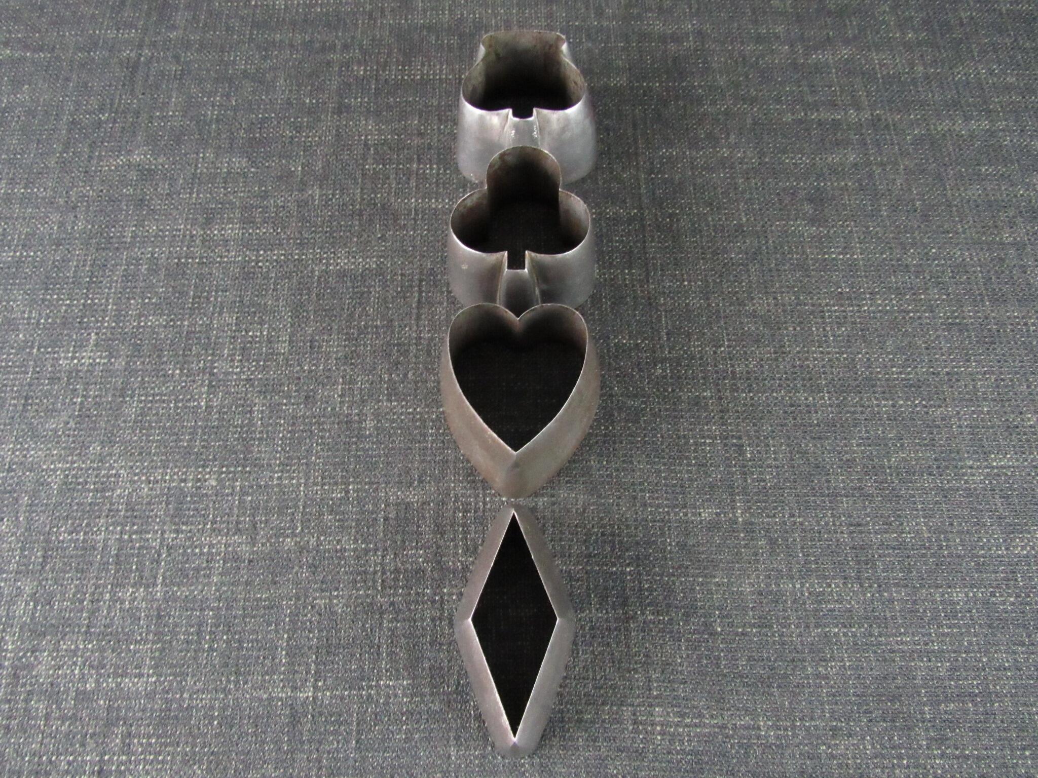 4 Vintage Leather Cutting Dies or Punches - Card Suits