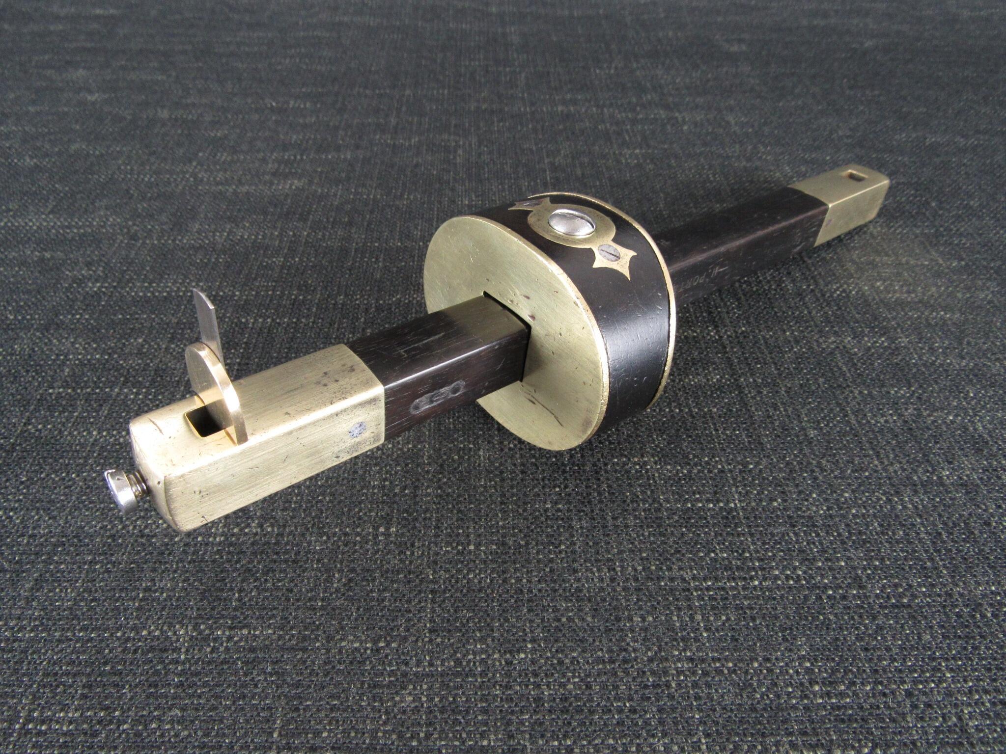 D FLATHER Double Ended Ebony Cutting or Slitting Gauge for Curved & Straight Work