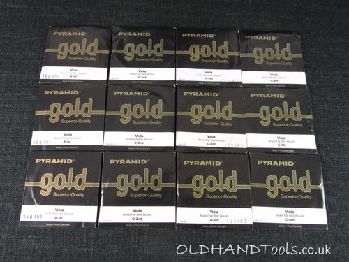 12 PYRAMID Gold Viola Strings - New Old Stock
