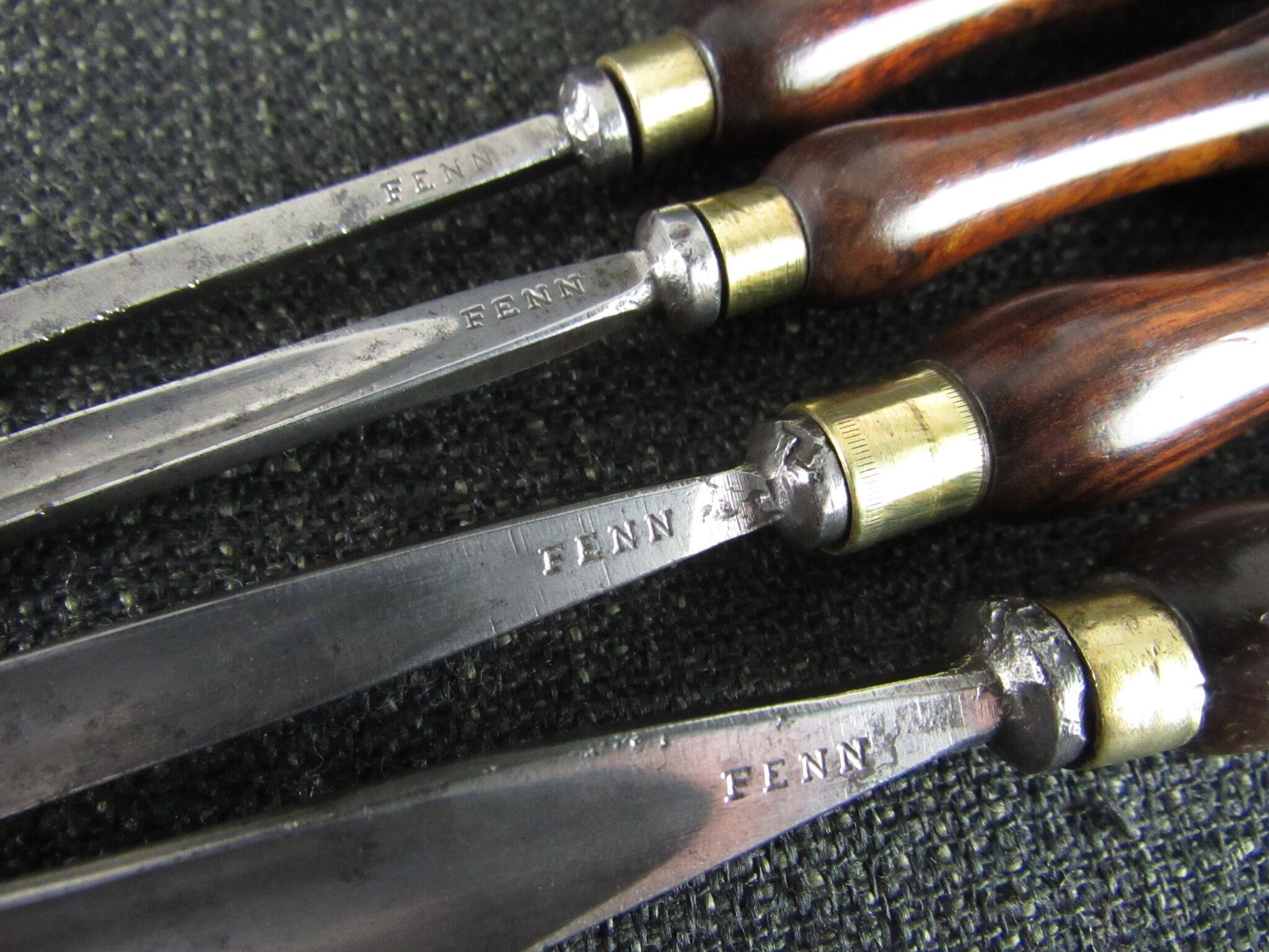 4 Carving Tools with Rosewood Handles by FENN
