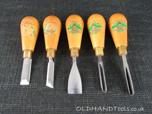 Unusual Group of 5 HENRY TAYLOR Small Carving Tools