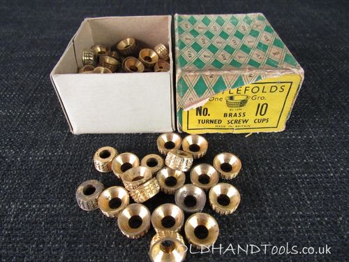 Size 10 NETTLEFOLDS Brass Turned Screw Cups or Sockets x 25