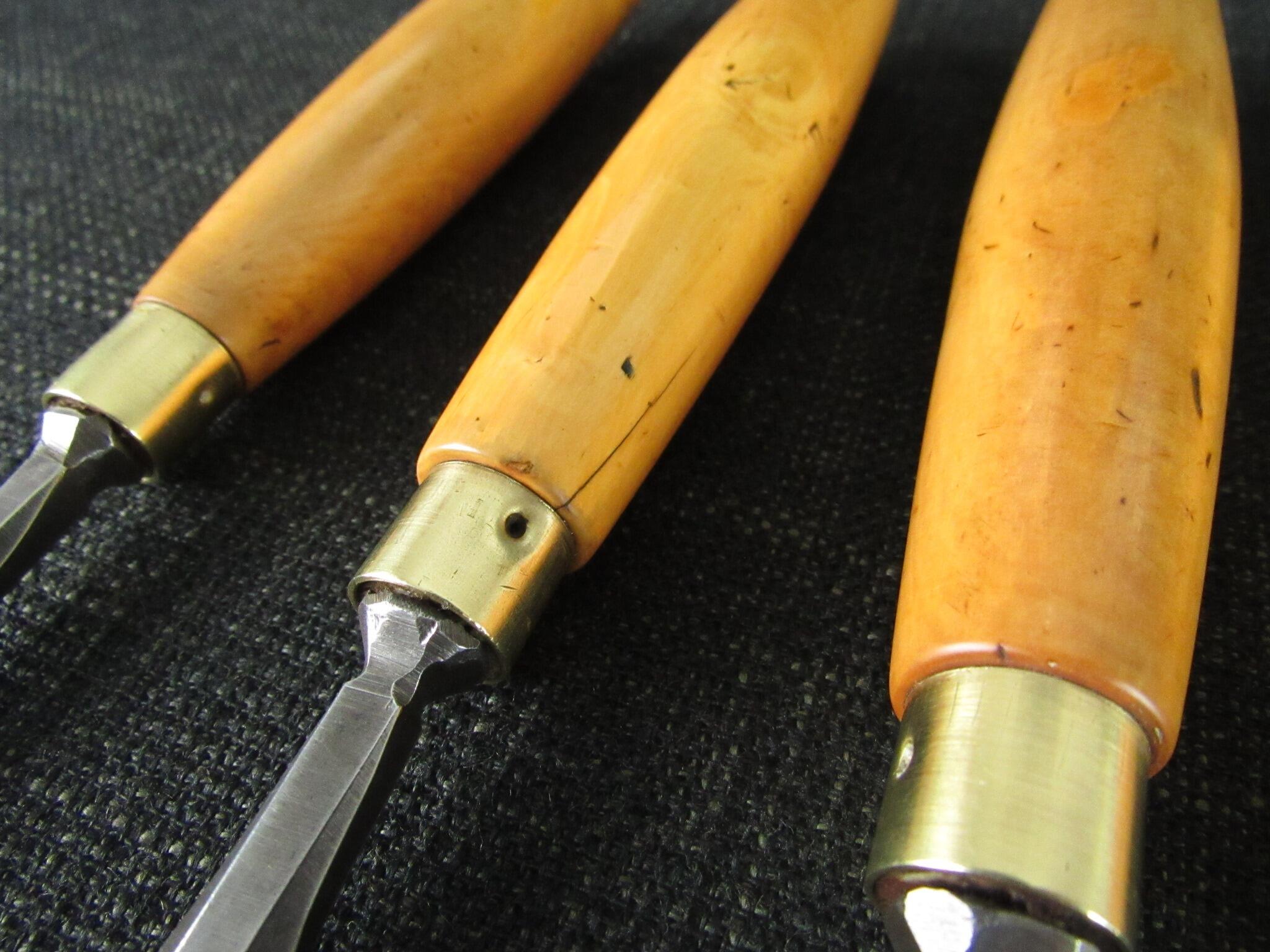 Graduated Set of 5 STORMONT Bevel Edge Chisels with Boxwood Handles